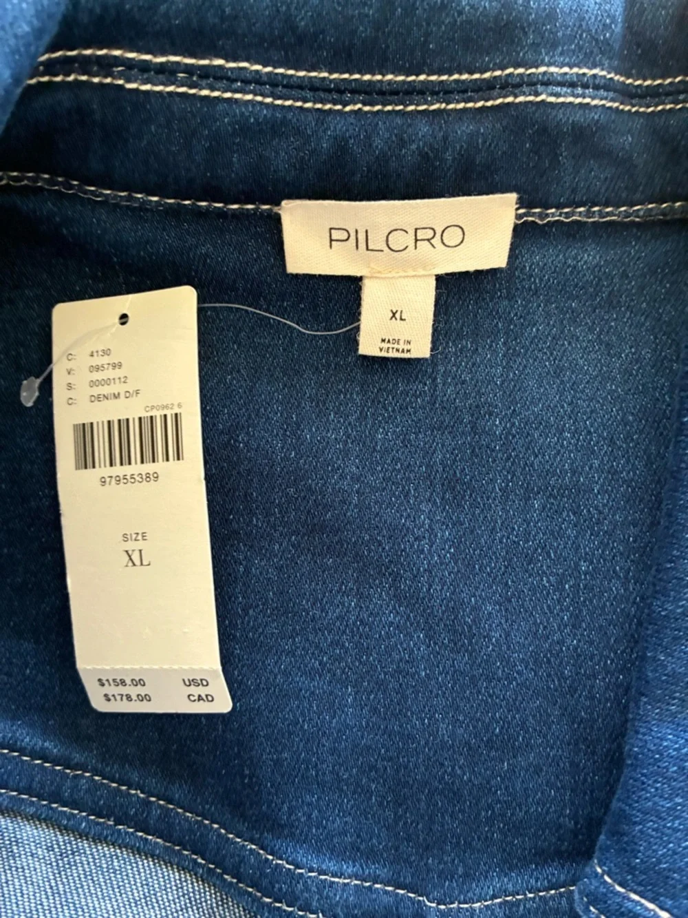 ANTHROPOLOGIE FITTED DENIM PILCRO MIDI DRESS COLOR DENIM DARK  XL NWT - Picture 10 of 16